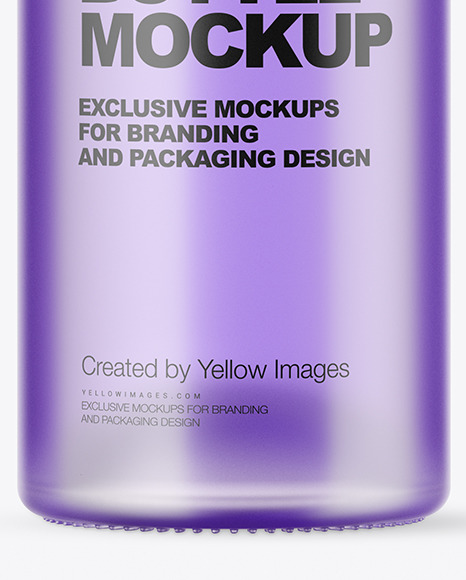 Frosted Glass Bottle w/ Drink Mockup Frosted Glass Bottle w/ Drink Mockup