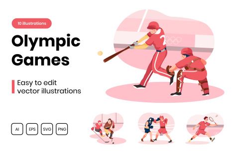 M310_ Olympic Games Illustrations - Outdoor activities