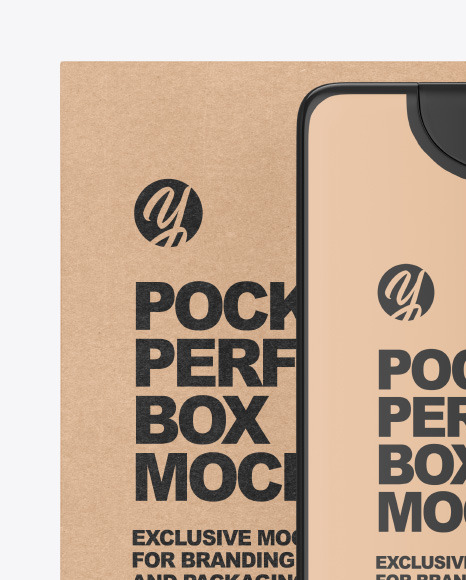 Pocket Perfume With Kraft Box Mockup