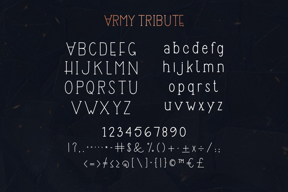 Army Tribute Sans Font Army Tribute Sans Font