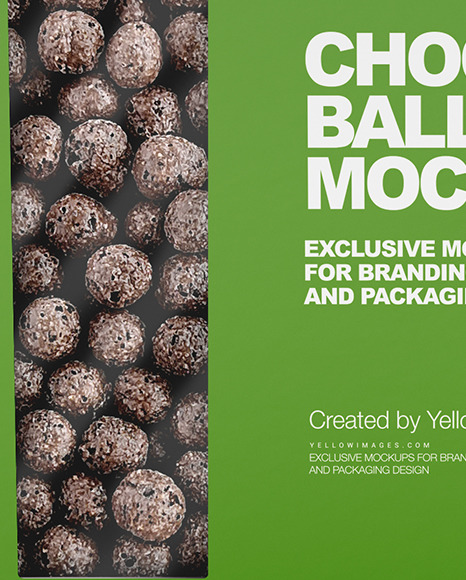 Paper Box With Chocolate Balls Mockup