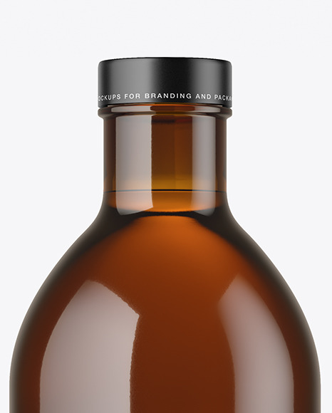 Amber Glass Bottle Mockup Amber Glass Bottle Mockup