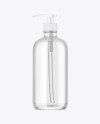 Clear Glass Cosmetic Bottle Mockup