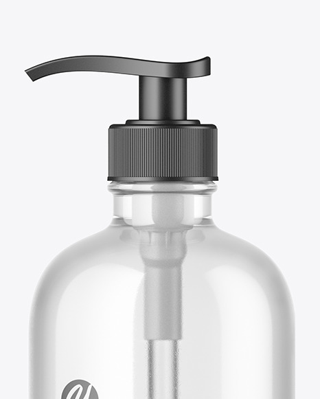 Clear Glass Cosmetic Bottle Mockup