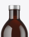 Dark Amber Glass Bottle Mockup