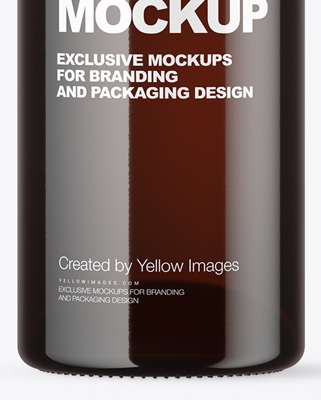 Dark Amber Glass Bottle Mockup Dark Amber Glass Bottle Mockup