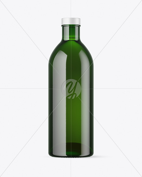 Green Glass Bottle Mockup