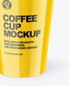 Glossy Coffee Cup Mockup