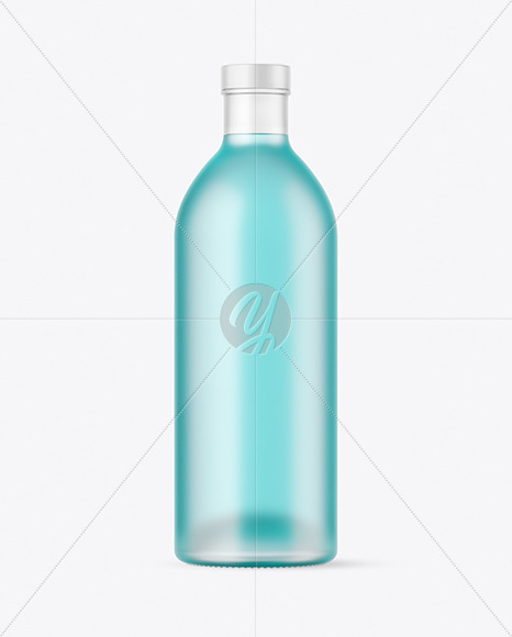 Frosted Glass Bottle w/ Drink Mockup