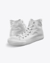 Two High-Top Canvas Sneakers Mockup - Half Side View