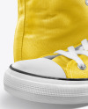 Two High-Top Canvas Sneakers Mockup - Half Side View