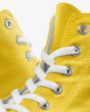 Two High-Top Canvas Sneakers Mockup - Half Side View