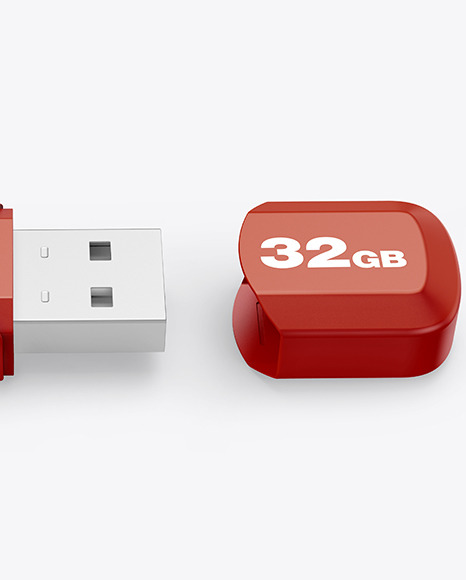 Plastic USB Flash Drive Mockup