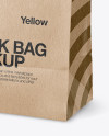 Kraft Paper Snack Bag Mockup - Half Side View