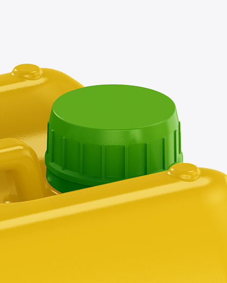 5L Plastic Jerry Can Mockup - Half Side View (High-Angle Shot)