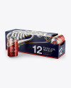 12 Aluminium Cans with Metallic Finish in Shelf-Ready Opened Package - Halfside View