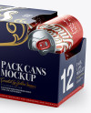 12 Aluminium Cans with Metallic Finish in Shelf-Ready Opened Package - Halfside View