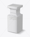 Square Glossy Perfume Bottle Mockup - Halfside View (High-Angle Shot)