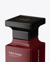 Square Glossy Perfume Bottle Mockup - Halfside View (High-Angle Shot)