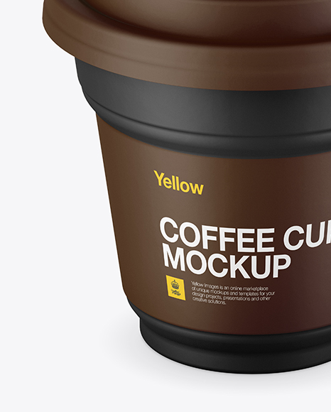 Matte Coffee Cup Mockup (High-Angle Shot)