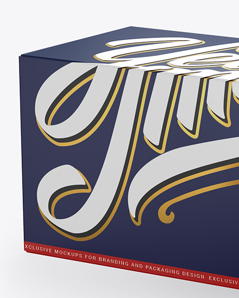 Closed Box with 12 Aluminium Cans Mockup - Half Side View (High Angle Shot)