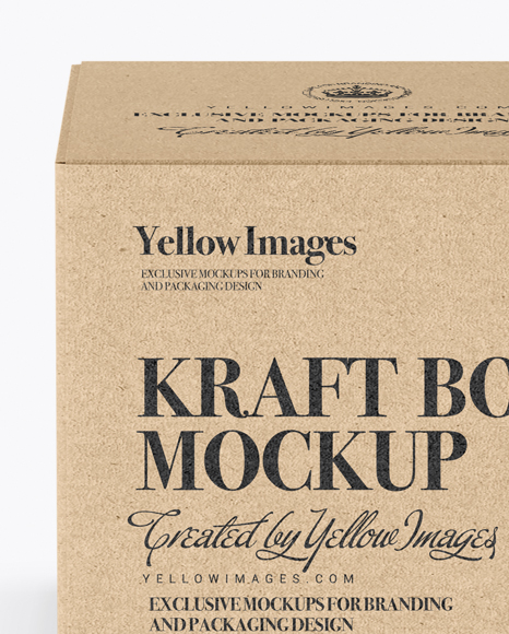 Kraft Paper Box - Front View (High-Angle Shot)