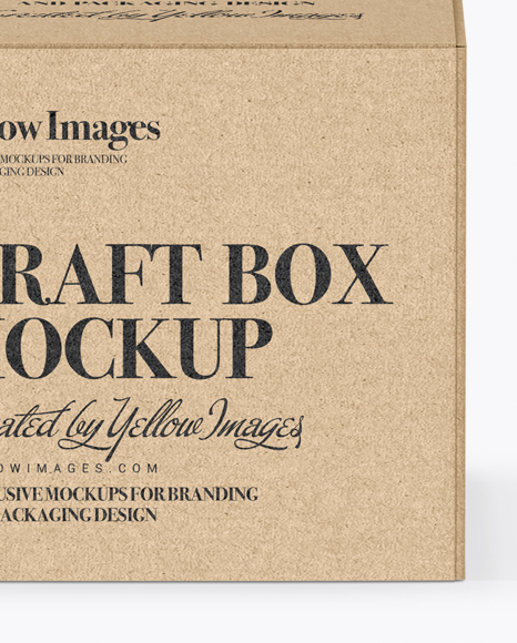 Kraft Paper Box - Front View (High-Angle Shot)