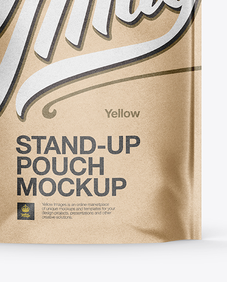 Kraft Stand Up Pouch with Zipper Mockup