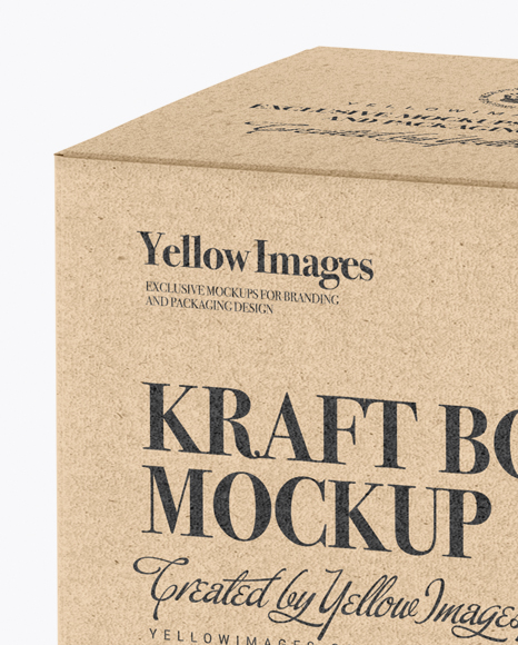 Kraft Paper Box - Halfside View (High-Angle Shot)