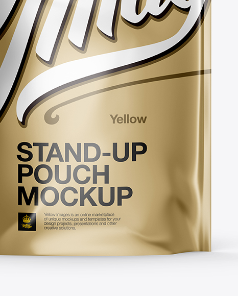 Matte Metallic Stand Up Pouch with Zipper Mockup