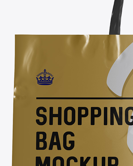 Metallic Paper Shopping Bag Mockup - Front View