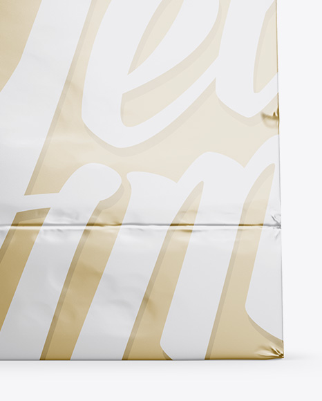 Metallic Paper Shopping Bag Mockup - Front View