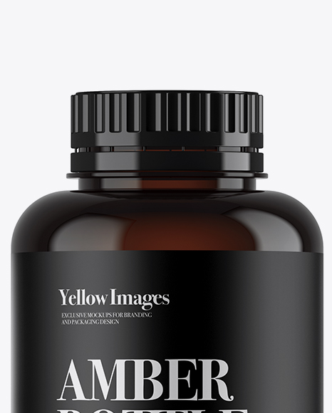 Amber Plastic Bottle Mockup