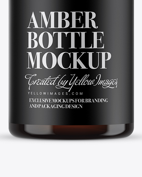 Amber Plastic Bottle Mockup