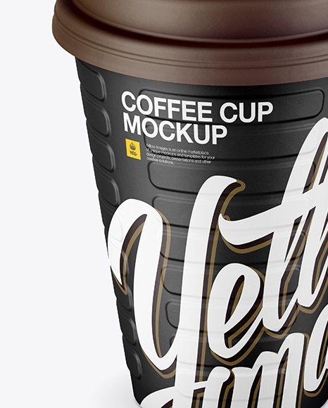 Matte Coffee Cup Mockup (High-Angle Shot)