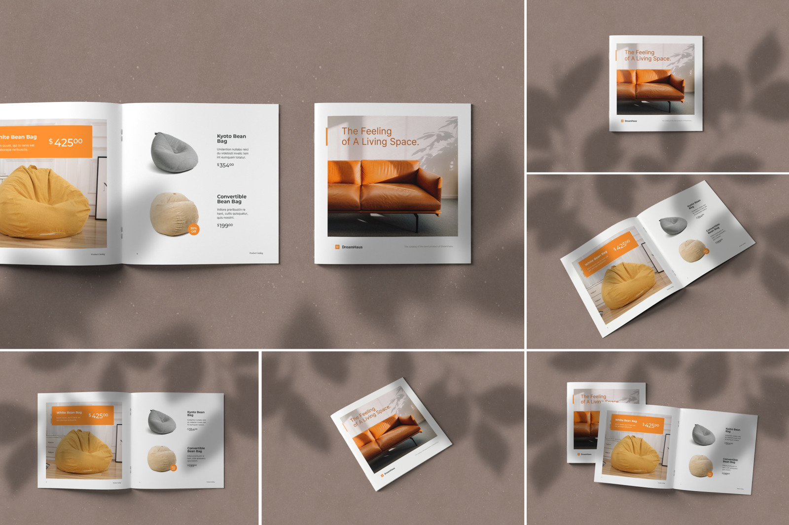 Square Brochure Catalog Mockups