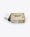 Metallic USB Type C Flash Drive Mockup