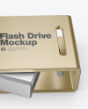 Metallic USB Type C Flash Drive Mockup