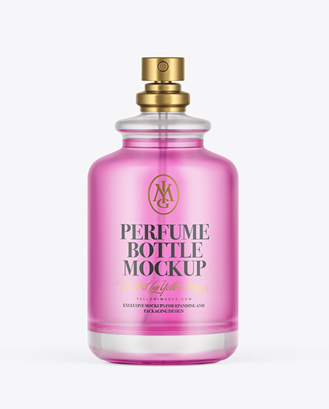 Frosted Glass Perfume Bottle Mockup