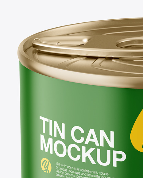 Glossy Tin Can Mockup