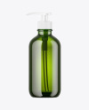 Green Glass Cosmetic Bottle Mockup