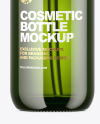 Green Glass Cosmetic Bottle Mockup