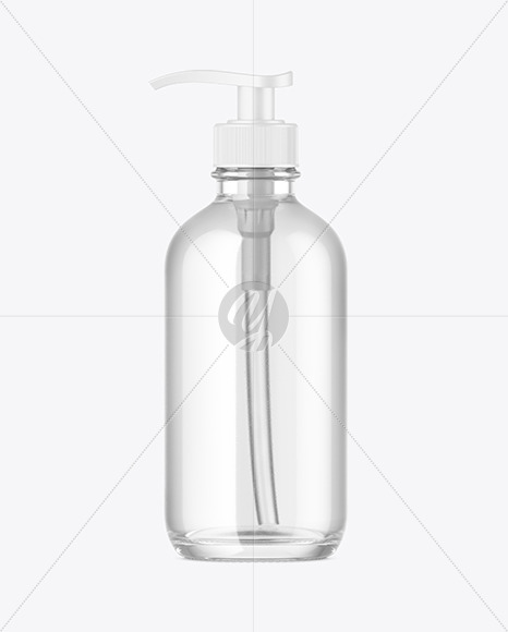 Clear Glass Cosmetic Bottle Mockup