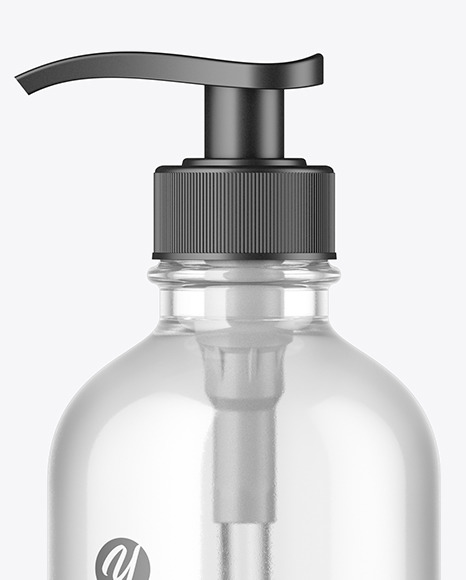 Clear Glass Cosmetic Bottle Mockup