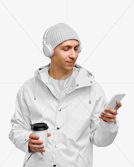 Man in a Jacket and a Hat Mockup