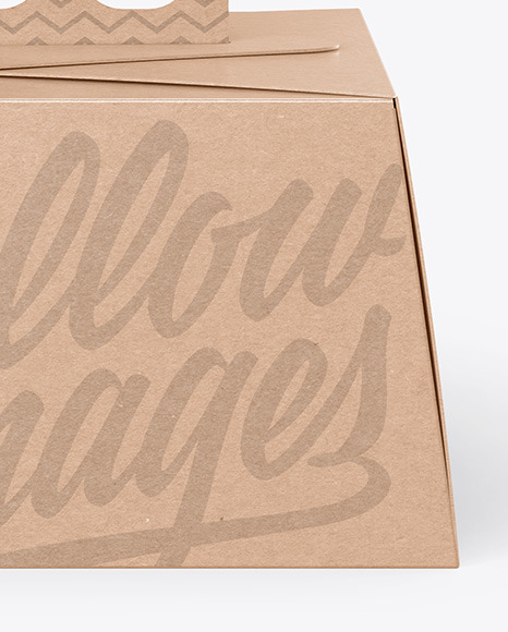 Kraft Paper Box w/ Handle Mockup