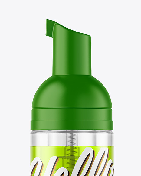 Color Liquid Cosmetic Bottle with Pump Mockup
