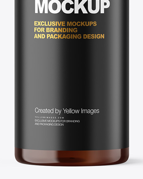 Amber Cosmetic Bottle Mockup