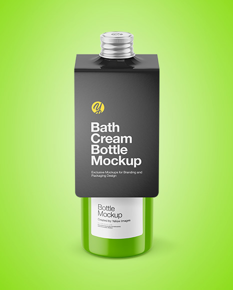 Glossy Bottle with Glossy Label Mockup