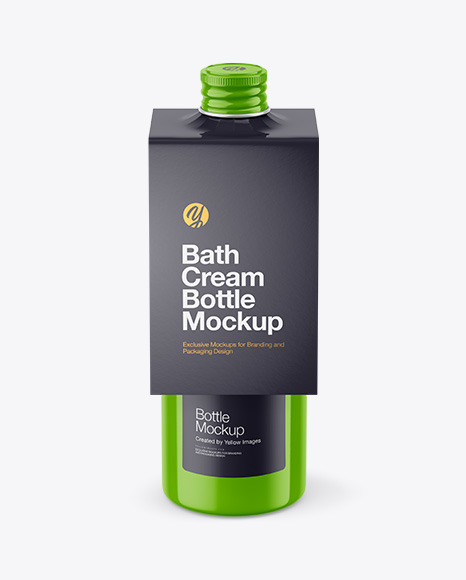 Glossy Bottle with Glossy Label Mockup